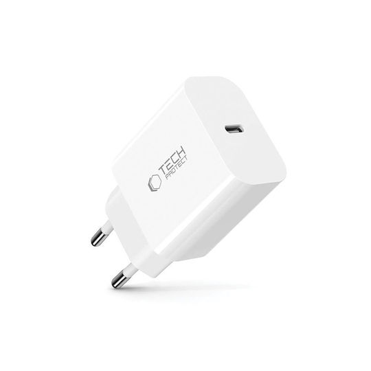 Tech-Protect Φορτιστής Χωρίς Καλώδιο με Θύρα USB-C 20W Power Delivery Λευκός (NC20W)