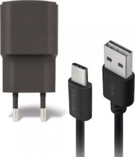 Forever Φορτιστής και Καλώδιο micro USB Μαύρος (5225641)