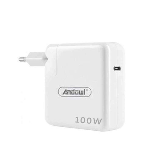 Andowl Ladegerät ohne Kabel mit USB-C Anschluss 100W Weißs (Q-KC03)