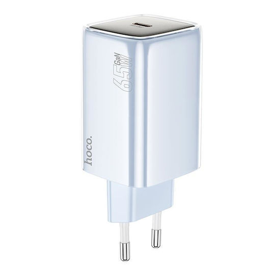 Hoco Φορτιστής Χωρίς Καλώδιο GaN με Θύρα USB-C 65W Power Delivery Λευκός (N48)