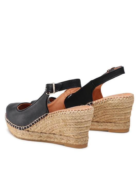 Croacia Damenplattformen im Espadrilles-Stil Schwarz