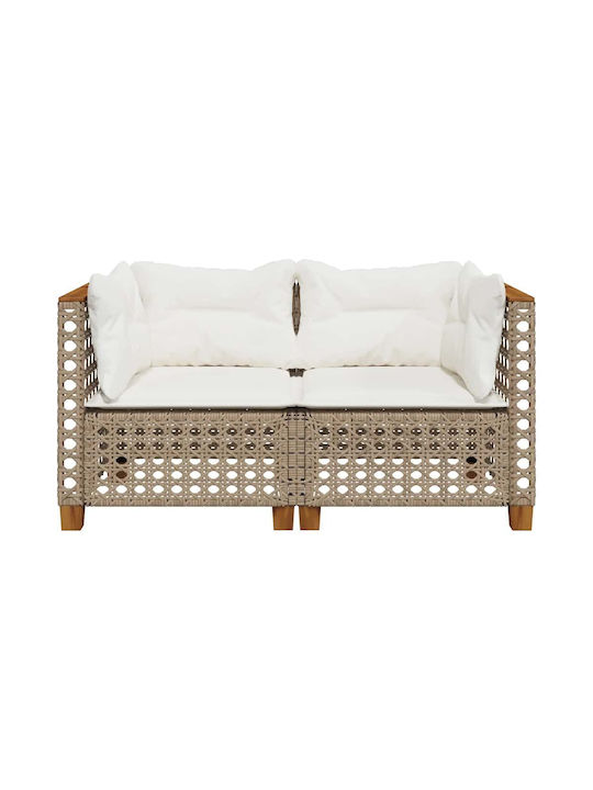 Garten- und Outdoor-Möbelsets 2 Stück Beige mit Kissen