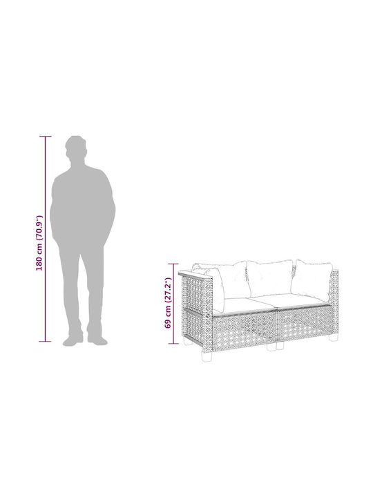 Garten- und Outdoor-Möbelsets 2 Stück Beige mit Kissen