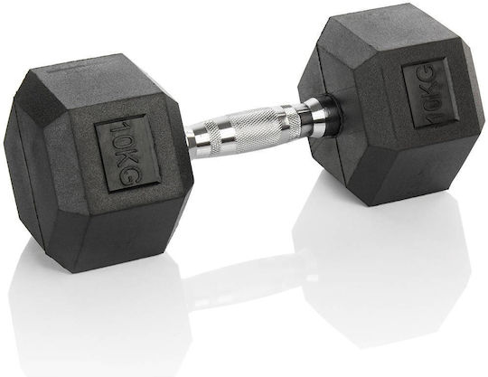 MotivationPro Rubber Hexagon Dumbbell 1 x 10kg