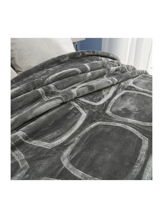 Charalambidis Textiles Pătură Spania Catifea Simplă 160x220cm Gri Închis