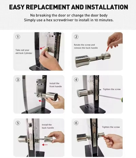 Electronic Lock with Wi-Fi Connectivity Silver