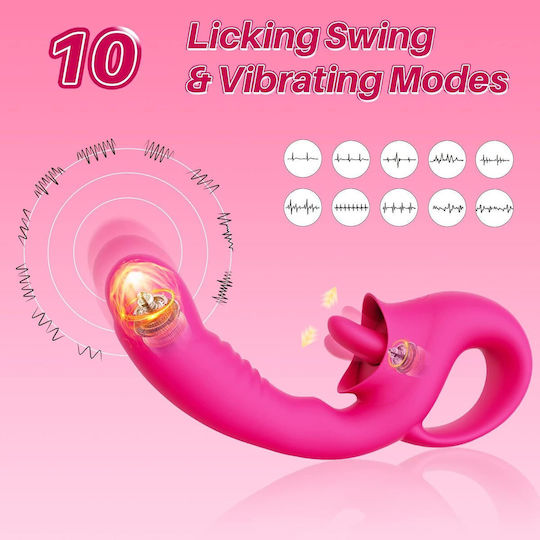 SMD Double Trouble Double Vibrator 18.7cm Fuchsia