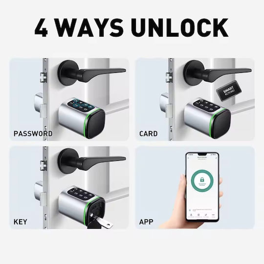 Electronic Lock with Wi-Fi Connectivity Silver