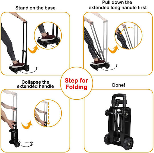 Home Use Transport-Wagen Folding for Load Weight up to 50kg in Schwarz Color