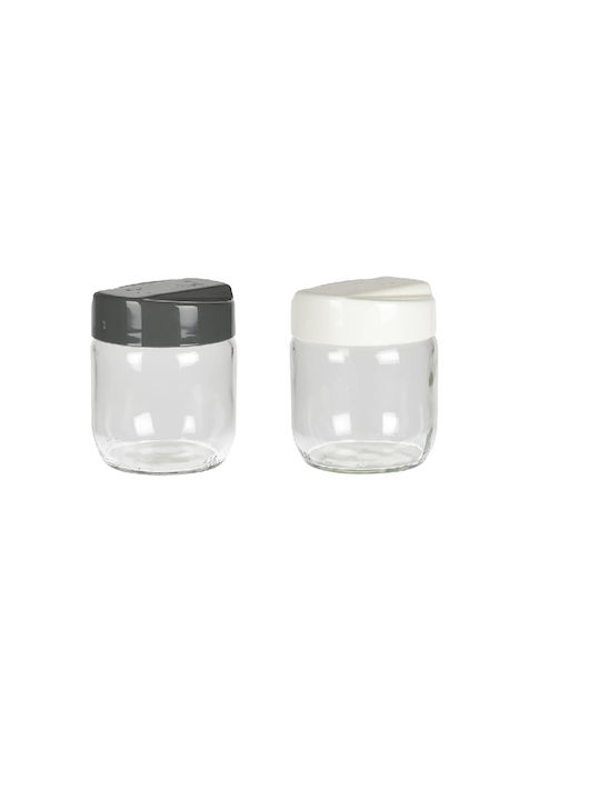 Excellent Houseware Set 2Stück Gläser für Zucker / Kaffee mit Deckel Glas Transparent 425ml