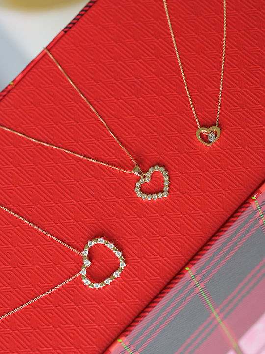 Kritsimis Necklace with design Heart from Gold 14K