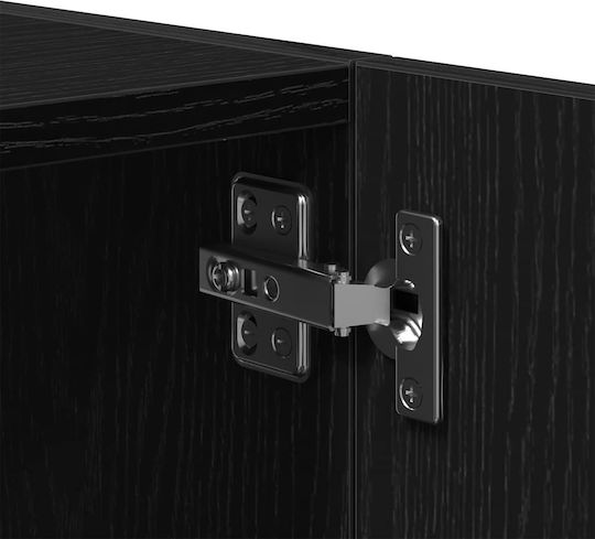 Hängeschrank fürs Wohnzimmer aus Spanplatte Schwarz Eiche 80x39x40 cm