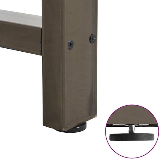 vidaXL Metallic Furniture Leg 2 Pieces Suitable for Table / Coffee Table 30x30x30cm Natural