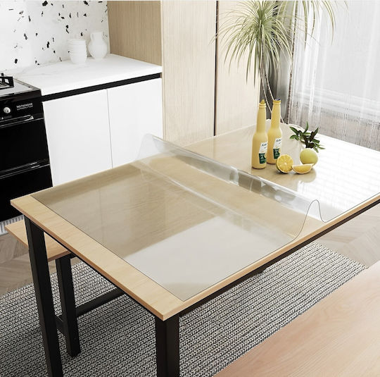 Față de masă din silicon transparent 120x80 cm grosime 1,2 mm aspect de sticlă Față de masă din silicon transparent 120x80 cm grosime 1,2 mm aspect de sticlă