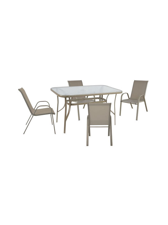 Set Sala De Mese Pentru Exterior Rio 5 Piese Bej E250,80