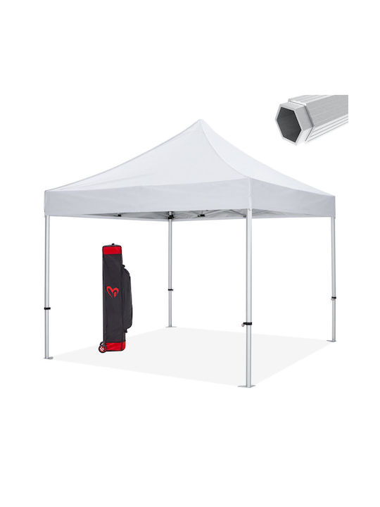 HomeMarkt Πτυσσόμενο Κιόσκι Κήπου Matthew Λευκό 3x3m