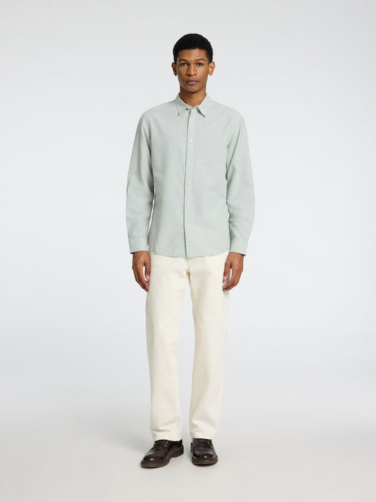 Homme Langärmlig Baumwolle Hemd Iceberg Green, Green