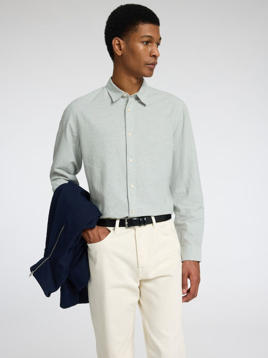 Homme Langärmlig Baumwolle Hemd Iceberg Green, Green