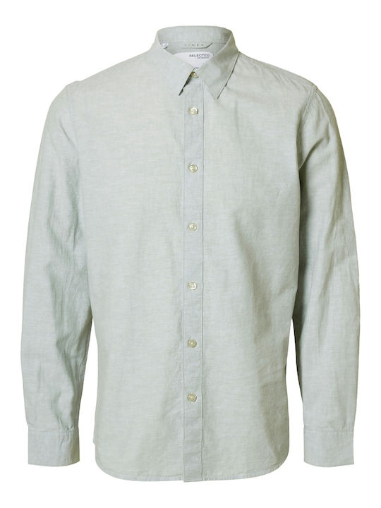 Homme Langärmlig Baumwolle Hemd Iceberg Green, Green