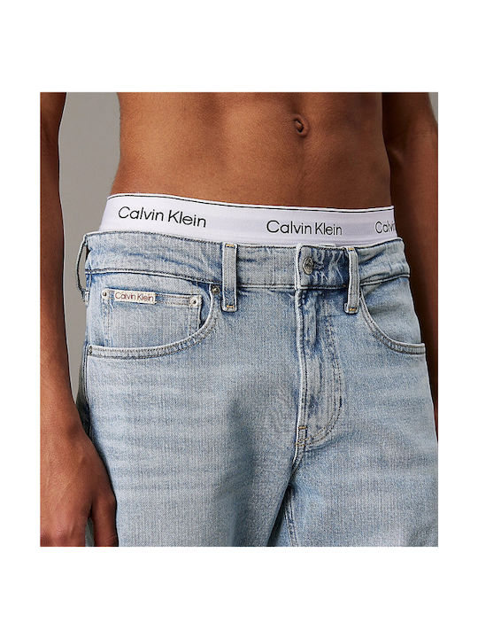 Men's Jeans Pants with Slim Tapered Fit Light Denim