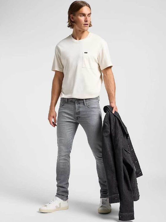 Luke Ανδρικό Παντελόνι Τζιν με Slim Tapered Εφαρμογή Light Grey