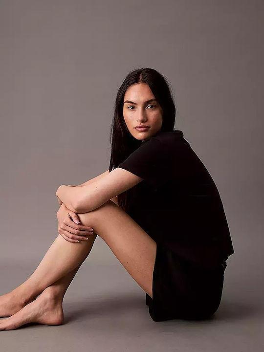 Calvin Klein Χειμερινό Γυναικείο Σορτς Πιτζάμας Μαύρο