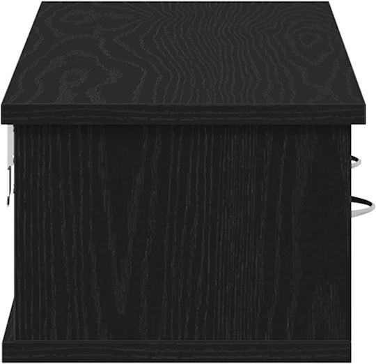 Dulap Suspendat pentru Sufragerie din Placă Aglomerată Negru și Stejar 88x26x18.5cm