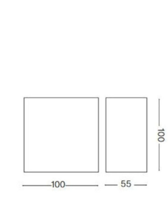 Ideal Lux Επιτοίχιο Εξωτερικό Φωτιστικό LED IP65 6W με Φυσικό Λευκό Φως 10x10x10εκ.