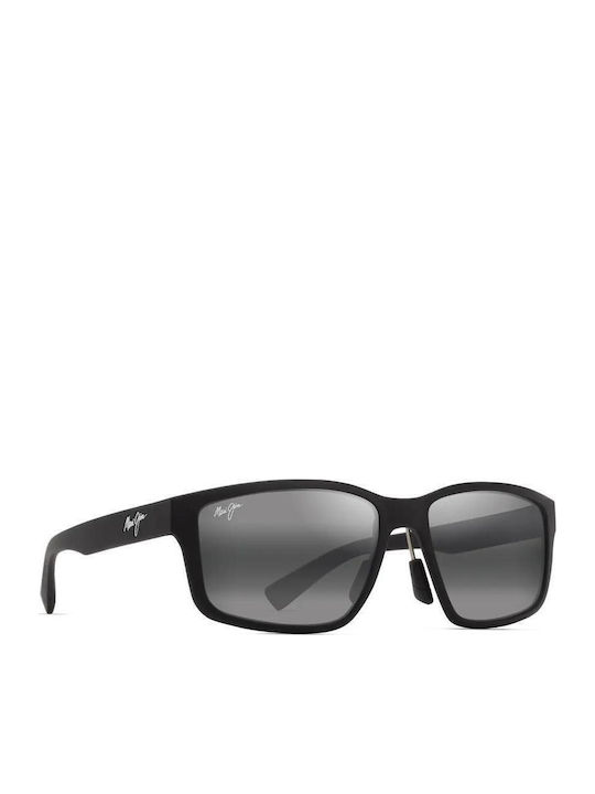 Maui Jim Matte Men's Sunglasses with Black Plastic Frame and Black Polarized Lens 686-02
