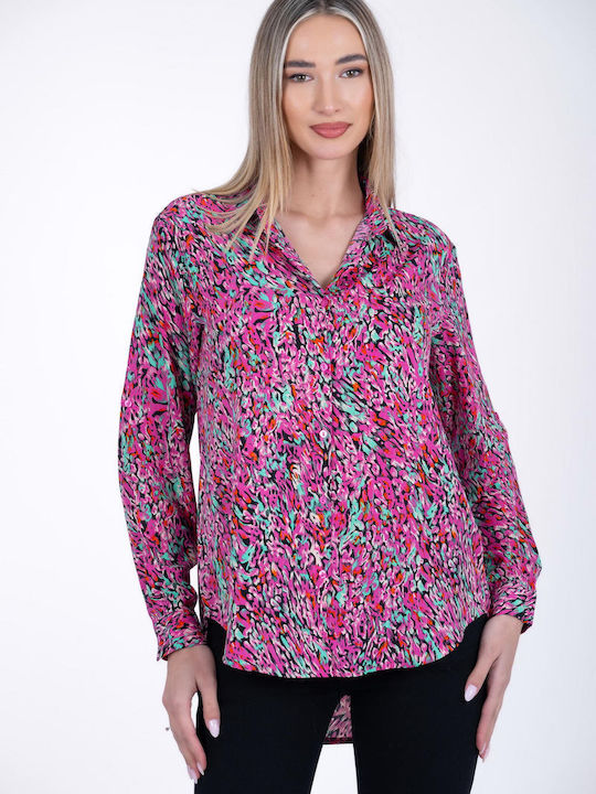 MyCesare Women's Long Sleeve Shirt Fuchsia