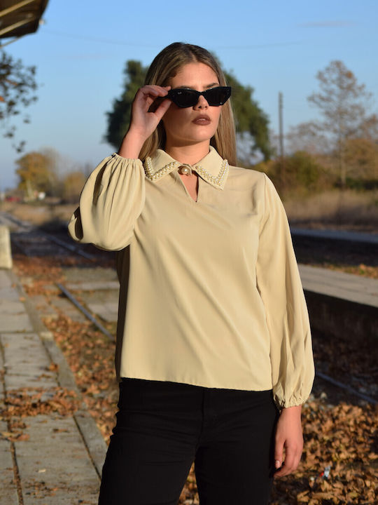 Women's Long Sleeve Shirt Beige
