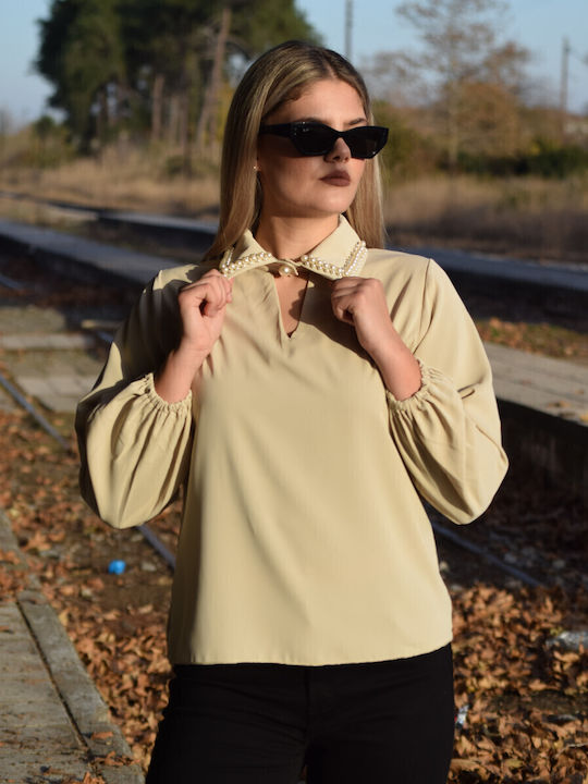 Women's Long Sleeve Shirt Beige
