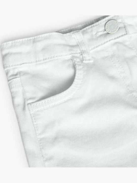 Șort/Salopetă Copii din Material Textil Stretch Alb