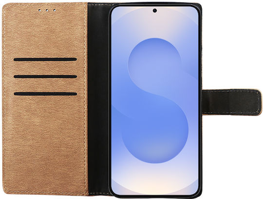 Volte-Tel Книга Изкуствена кожа / Силикон / Кожа Златист (Galaxy S25)
