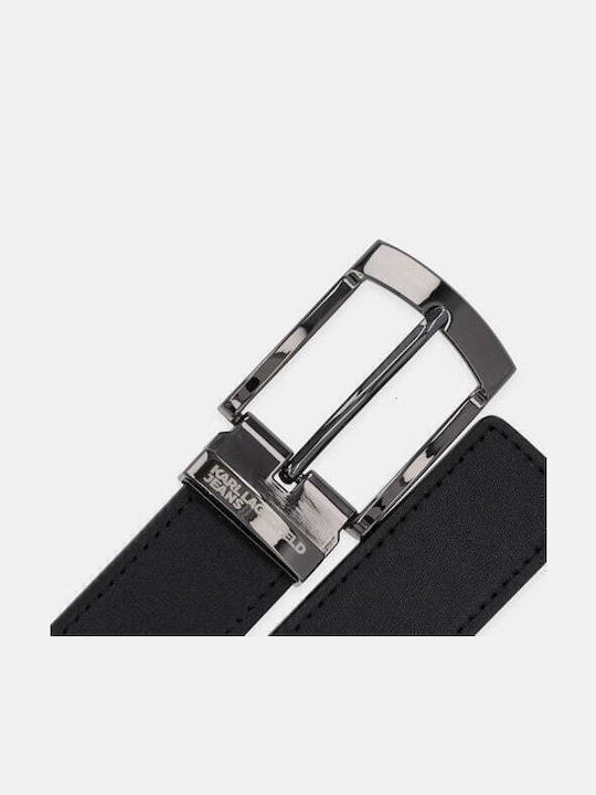 Men's Belt Leather Double Sided Black