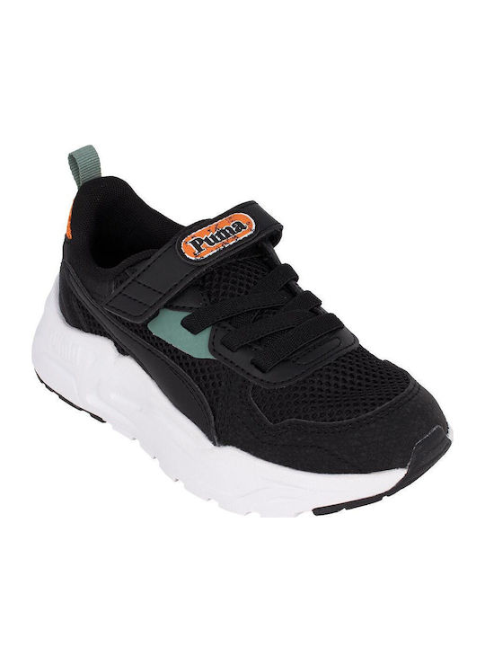 Trinity Lite Παιδικά Sneakers Ανατομικά με Σκρατς Μαύρα 400660-02