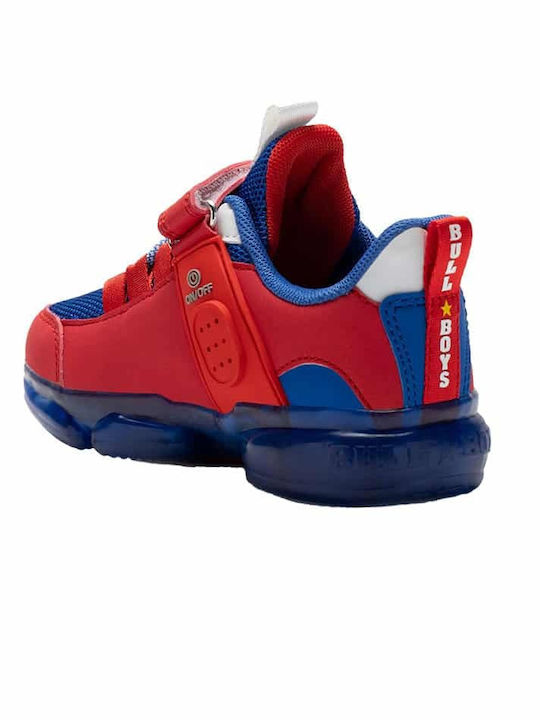 Παιδικά Sneakers με Σκρατς & Φωτάκια Κόκκινα