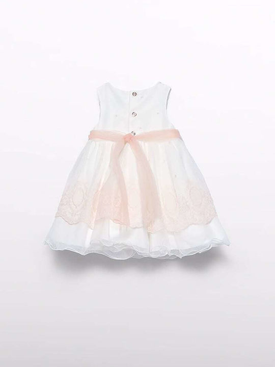 Abel & Lula Children's Dress Tulle Cream-salmon