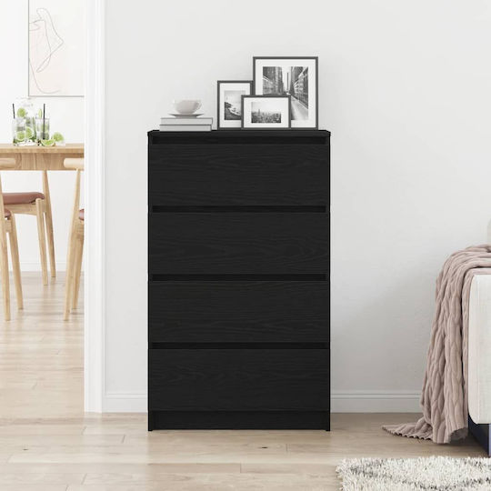 Συρταριέρα Креватокамарас Дървена с 4 чекмеджета Black Oak 60x35x98.5бр