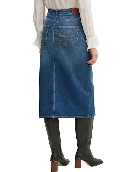 Pepe Jeans Denim Midi Skirt in Blue Color