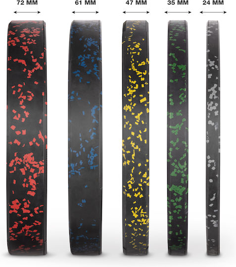 AMILA Splash Set of Plates Olympic Type Rubber 1 x 5kg Φ50mm
