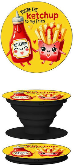 Ketchup To My Fries Phone Holders Stand Black Mobile Hand Grip