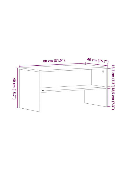 Έπιπλο Τηλεόρασης Μαύρη Βελανιδιά Μ80xΠ40xΥ40cm