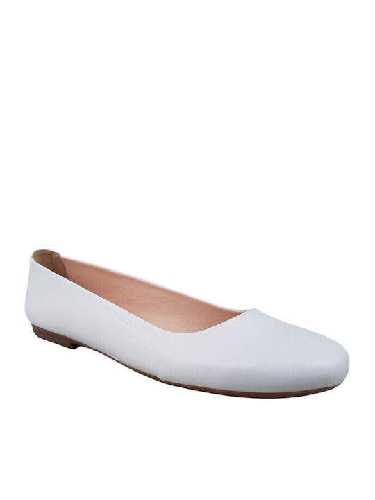 Leather Ballerinas White
