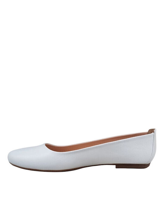 Leather Ballerinas White