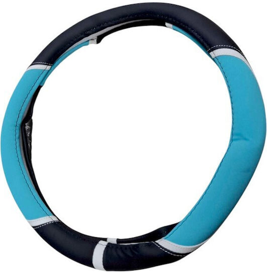 Auto-Lenkradabdeckung Leder Blau