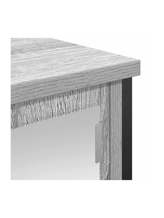 vidaXL Oglindă de Baie din Oțel Inoxidabil cu Raft & Dulap 50x21cm Gri