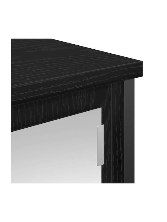 vidaXL Bathroom Mirror made of Stainless Steel with Shelf & Cabinet 60x21cm Black