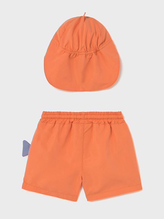 Mayoral Kids Swimwear Swim Shorts with Hat Orange