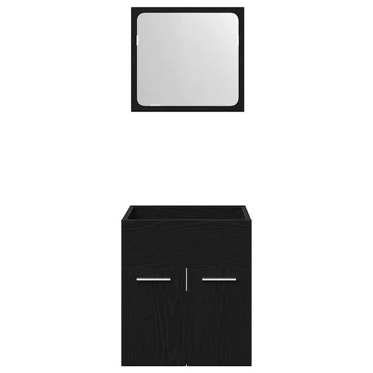 vidaXL Waschtisch ohne Waschbecken mit Spiegel L41xB38.5xH46cm Black Oak